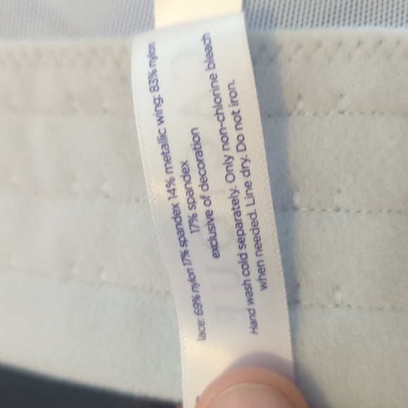 CACIQUE NTW size 44I Bra Boost Balconette blue silver metallic corset style new - Picture 13 of 16